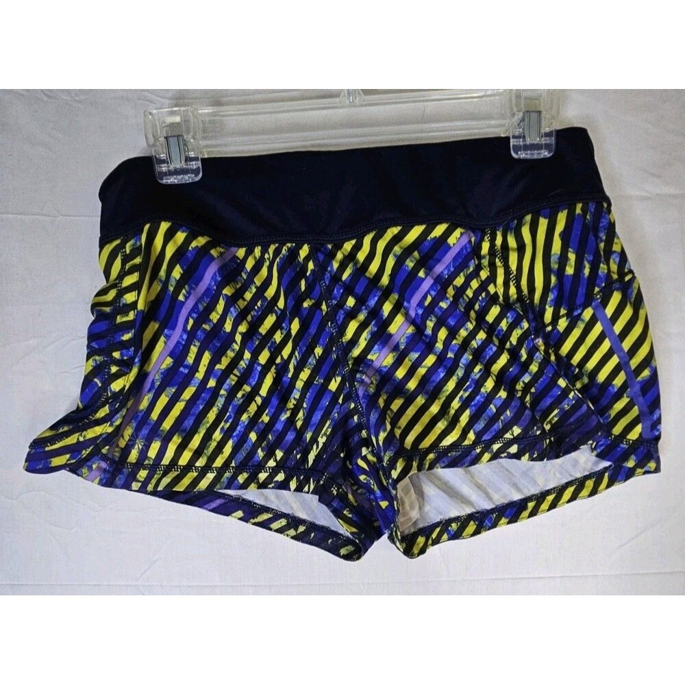 Athleta Shorts Women's Size XS Blue Yellow Purple Pulse Printed Running